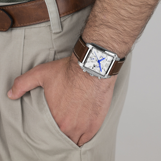 Lotus RELOJ LOTUS SQUARE SERIES 18851/1 PLATEADO CORREA DE CUERO HOMBRE