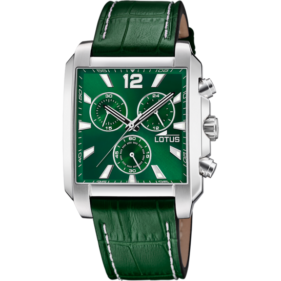 lotus RELOJ LOTUS SQUARE SERIES 18851/3 VERDE CORREA DE CUERO HOMBRE