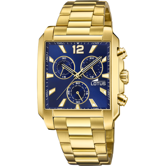 lotus RELOJ LOTUS SQUARE SERIES 18853/2 AZUL CORREA DE ACERO INOXIDABLE 316L HOMBRE