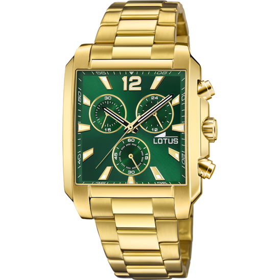 lotus RELOJ LOTUS SQUARE SERIES 18853/3 VERDE CORREA DE ACERO INOXIDABLE 316L HOMBRE