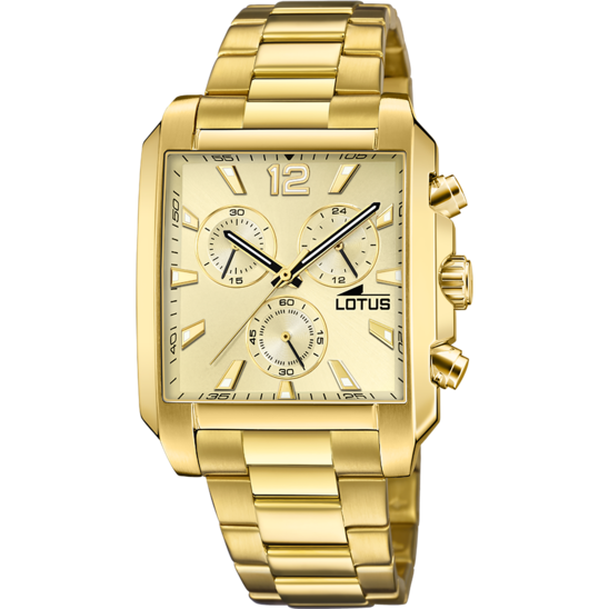 lotus RELOJ LOTUS SQUARE SERIES 18853/5 DORADO CORREA DE ACERO INOXIDABLE 316L HOMBRE
