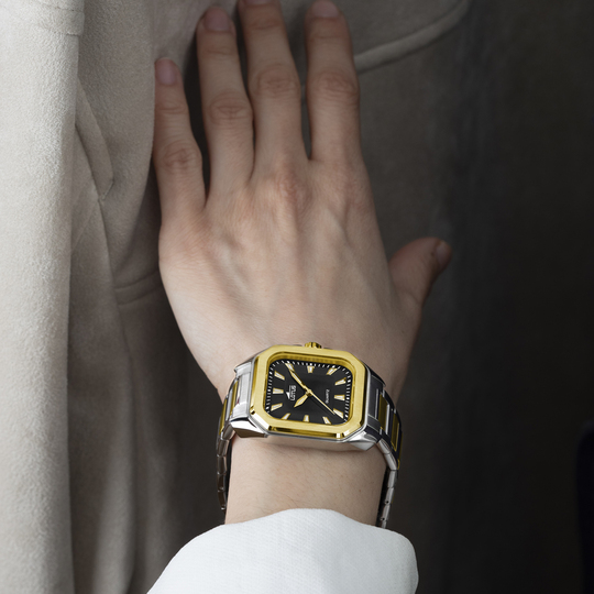 Lotus RELOJ LOTUS SQUARE SERIES 18969/3 NEGRO CORREA DE ACERO INOXIDABLE 316L MUJER