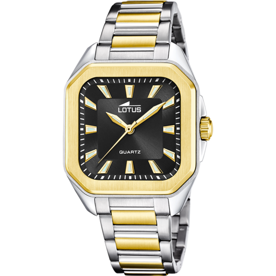 lotus RELOJ LOTUS SQUARE SERIES 18969/3 NEGRO CORREA DE ACERO INOXIDABLE 316L MUJER