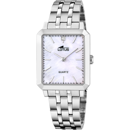 lotus RELOJ LOTUS SQUARE SERIES 18980/1 BEIGE CORREA DE ACERO INOXIDABLE 316L MUJER