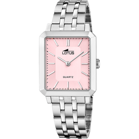 lotus RELOJ LOTUS SQUARE SERIES 18980/3 ROSA CORREA DE ACERO INOXIDABLE 316L MUJER