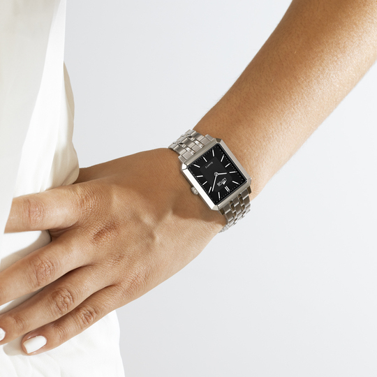 Lotus RELOJ LOTUS SQUARE SERIES 18980/6 NEGRO CORREA DE ACERO INOXIDABLE 316L MUJER