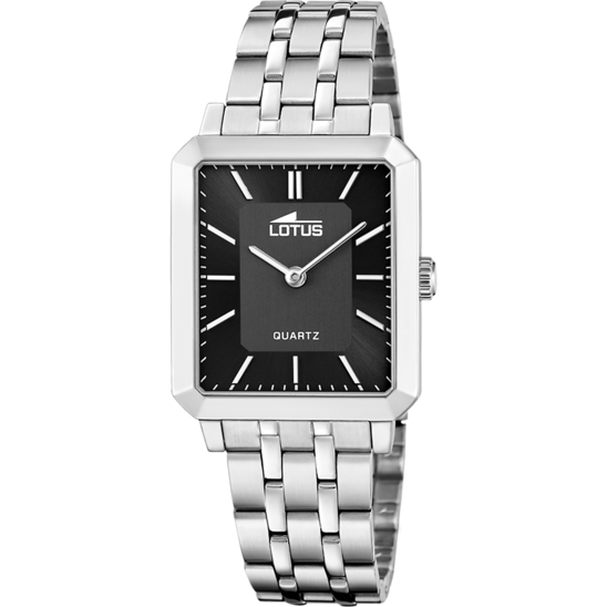 lotus RELOJ LOTUS SQUARE SERIES 18980/6 NEGRO CORREA DE ACERO INOXIDABLE 316L MUJER