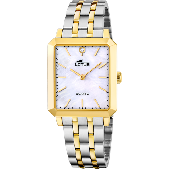 lotus RELOJ LOTUS SQUARE SERIES 18981/1 BEIGE CORREA DE ACERO INOXIDABLE 316L MUJER
