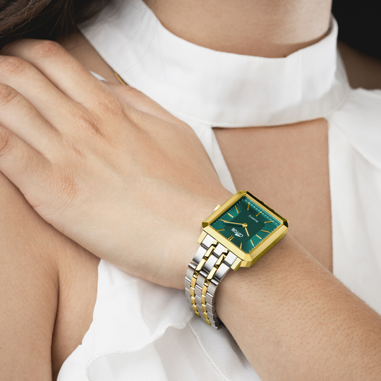 Lotus RELOJ LOTUS SQUARE SERIES 18981/3 VERDE CORREA DE ACERO INOXIDABLE 316L MUJER