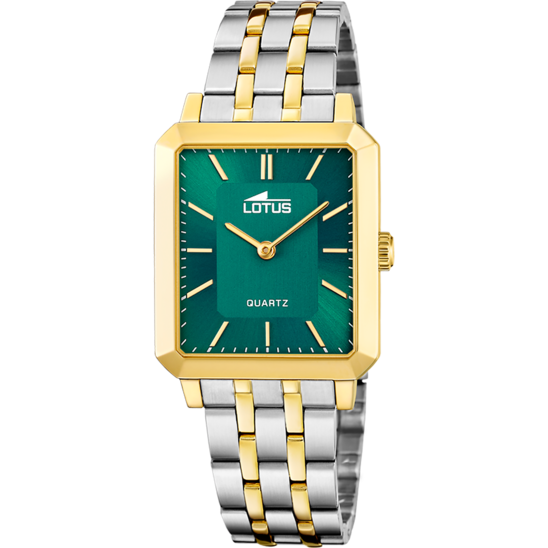 lotus RELOJ LOTUS SQUARE SERIES 18981/3 VERDE CORREA DE ACERO INOXIDABLE 316L MUJER