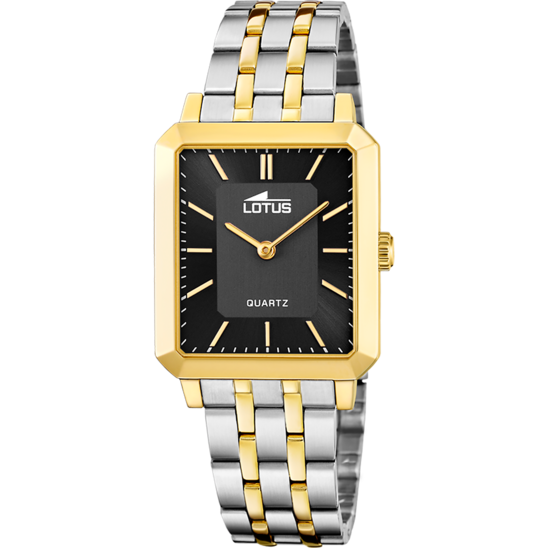 lotus RELOJ LOTUS SQUARE SERIES 18981/4 NEGRO CORREA DE ACERO INOXIDABLE 316L MUJER