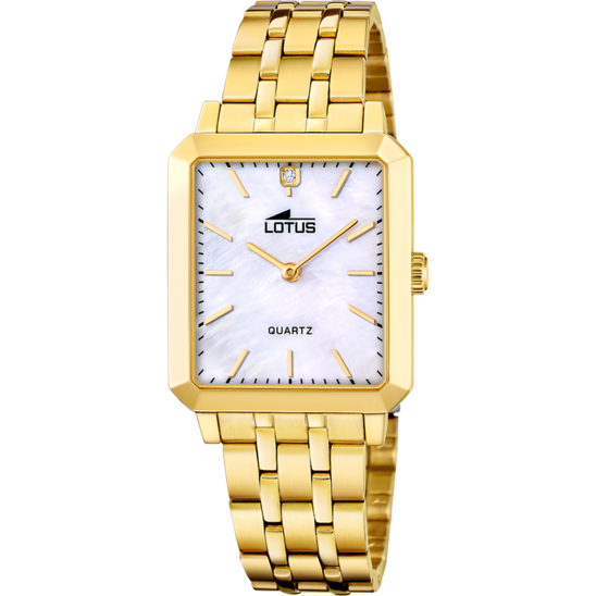 lotus RELOJ LOTUS SQUARE SERIES 18982/1 BEIGE CORREA DE ACERO INOXIDABLE 316L MUJER
