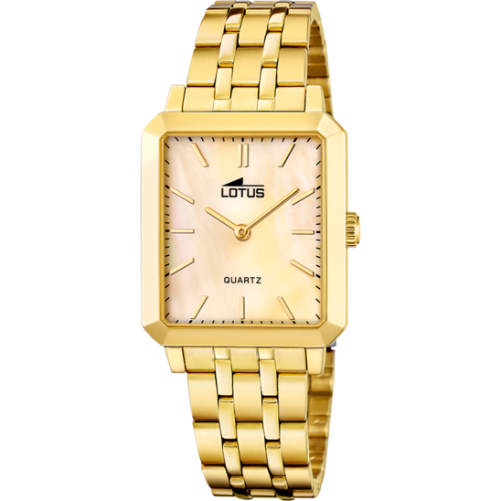 lotus RELOJ LOTUS SQUARE SERIES 18982/2 BEIGE CORREA DE ACERO INOXIDABLE 316L MUJER