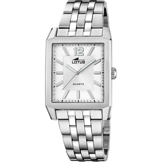 lotus RELOJ LOTUS SQUARE SERIES 18983/1 PLATEADO CORREA DE ACERO INOXIDABLE 316L HOMBRE