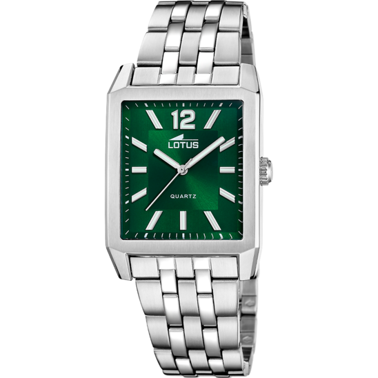lotus RELOJ LOTUS SQUARE SERIES 18983/3 VERDE CORREA DE ACERO INOXIDABLE 316L HOMBRE