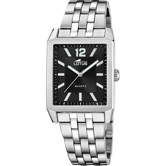 lotus RELOJ LOTUS SQUARE SERIES 18983/4 NEGRO CORREA DE ACERO INOXIDABLE 316L HOMBRE