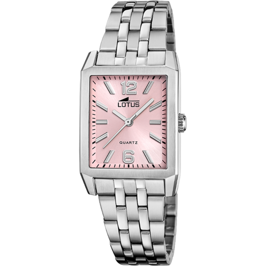 lotus RELOJ LOTUS SQUARE SERIES 18985/2 ROSA CORREA DE ACERO INOXIDABLE 316L MUJER