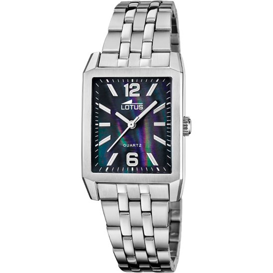 lotus RELOJ LOTUS SQUARE SERIES 18985/4 NEGRO CORREA DE ACERO INOXIDABLE 316L MUJER