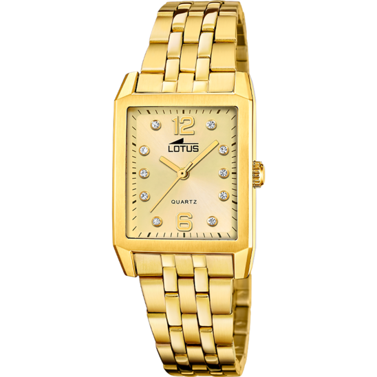 lotus RELOJ LOTUS SQUARE SERIES 18986/2 BEIGE CORREA DE ACERO INOXIDABLE 316L MUJER