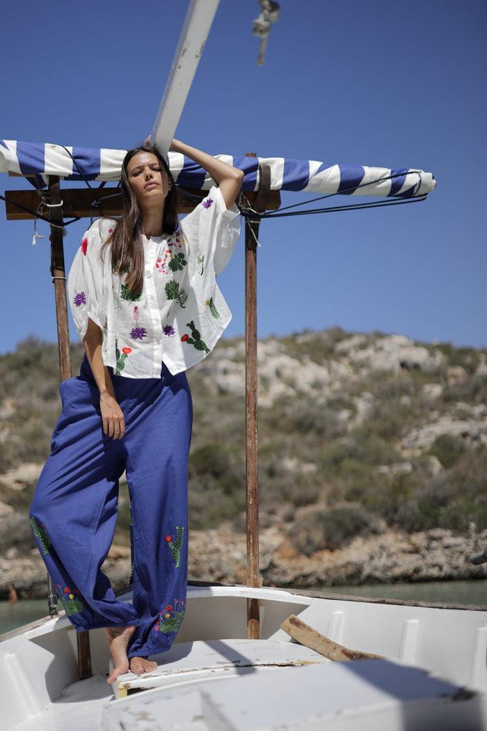 Luna Llena Blusa Sabrina Bordado Cactus CA30 – Luna Llena