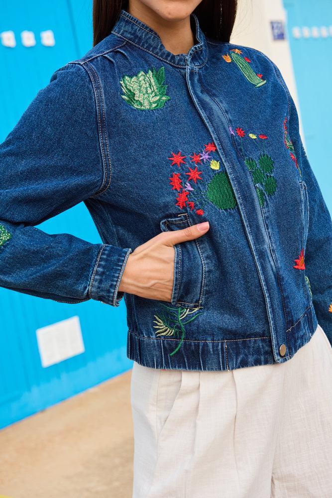 Luna Llena Chaqueta Aliyah Bordado Cactus CA34 – Luna Llena