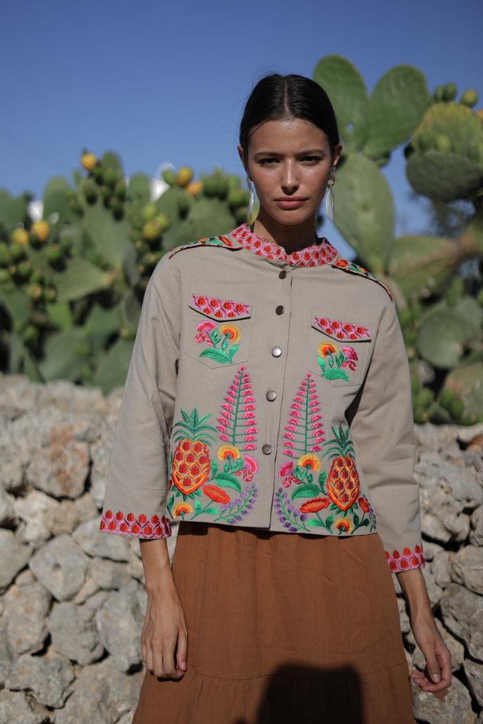 luna llena Chaqueta bordada Colección Ananas PI3 – Luna Llena