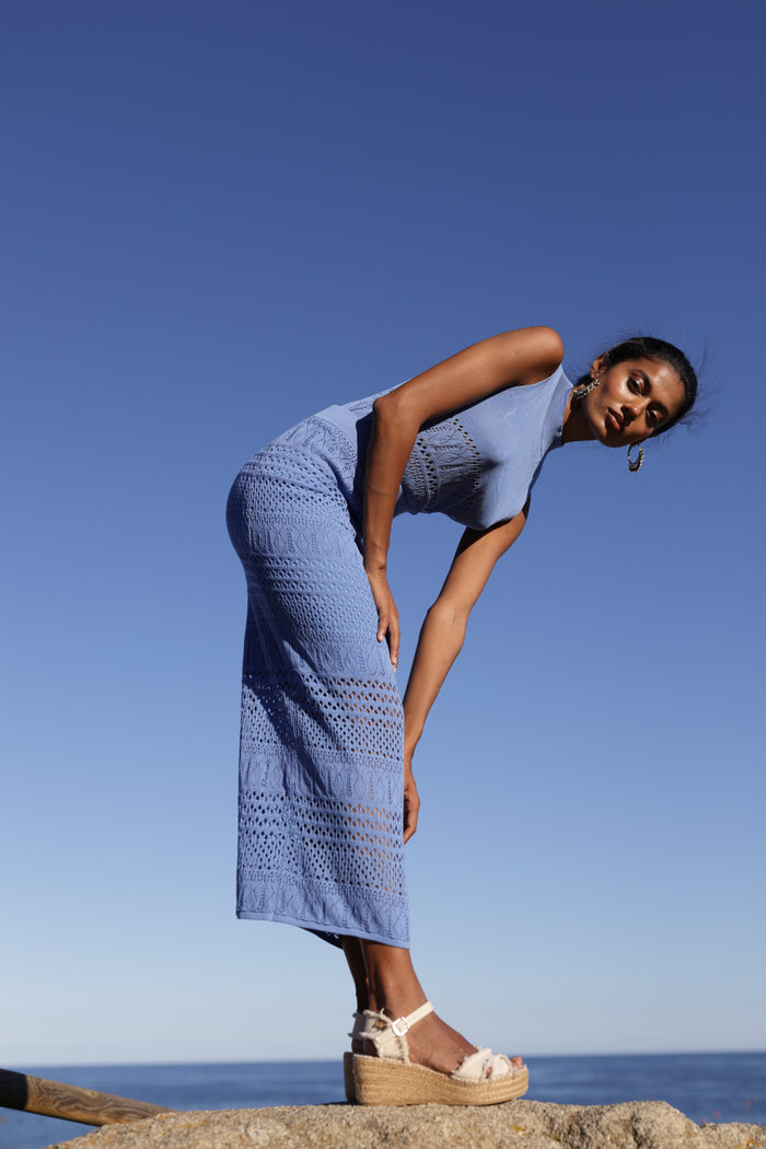 Luna Llena Falda Larga Mujer Luna Llena Verano En Color Azul – Luna Llena