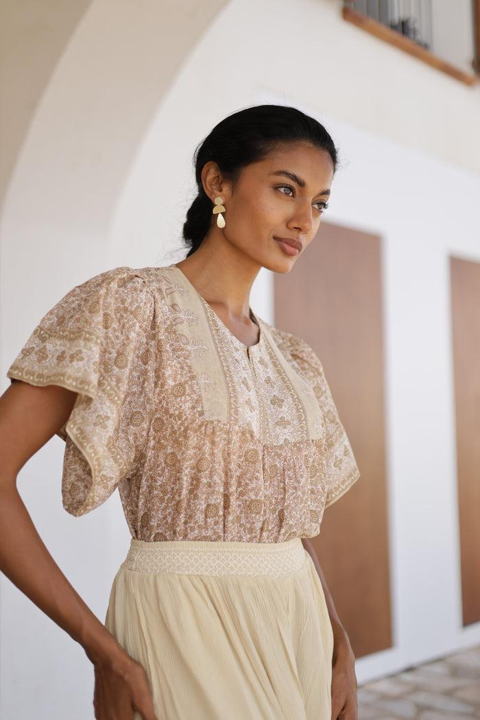 luna llena Blusa Mitjorn BE53 Beige – Luna Llena