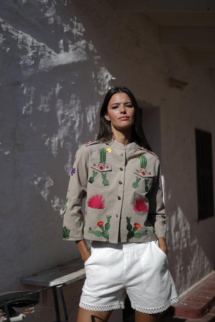 Luna Llena Chaqueta Bordada Cactus CA3 – Luna Llena