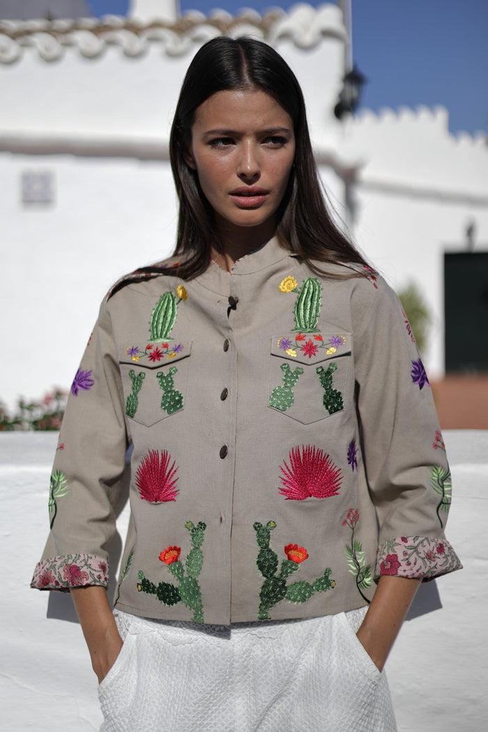 luna llena Chaqueta bordada Cactus CA3 – Luna Llena