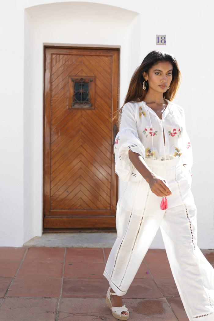 Luna Llena Pantalón Blanco Verano Mujer Luna LLena – Luna Llena