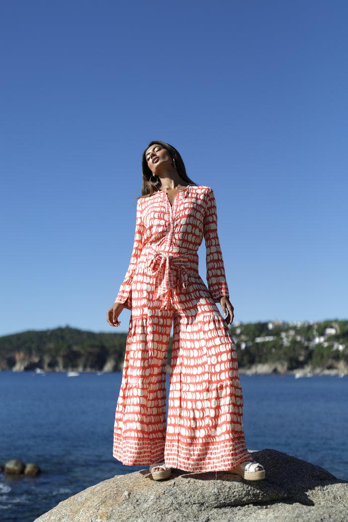 luna llena Pantalón de verano luna llena estampado topos – Luna Llena