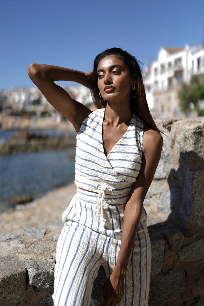 luna llena Pantalón estampado de verano rayas mujer Luna LLena – Luna Llena