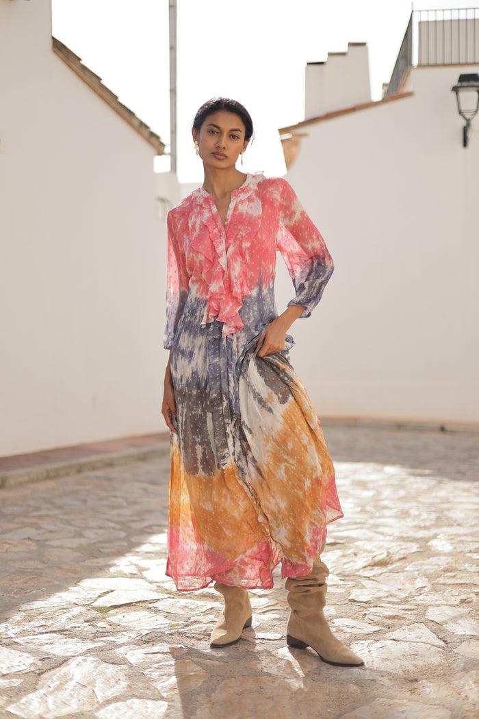 luna llena Vestido Camille Colección Tie Dye TD315 – Luna Llena