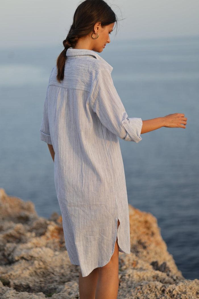 Luna Llena Vestido Camisero Isabella Estampado Hamptons RY195 – Luna Llena