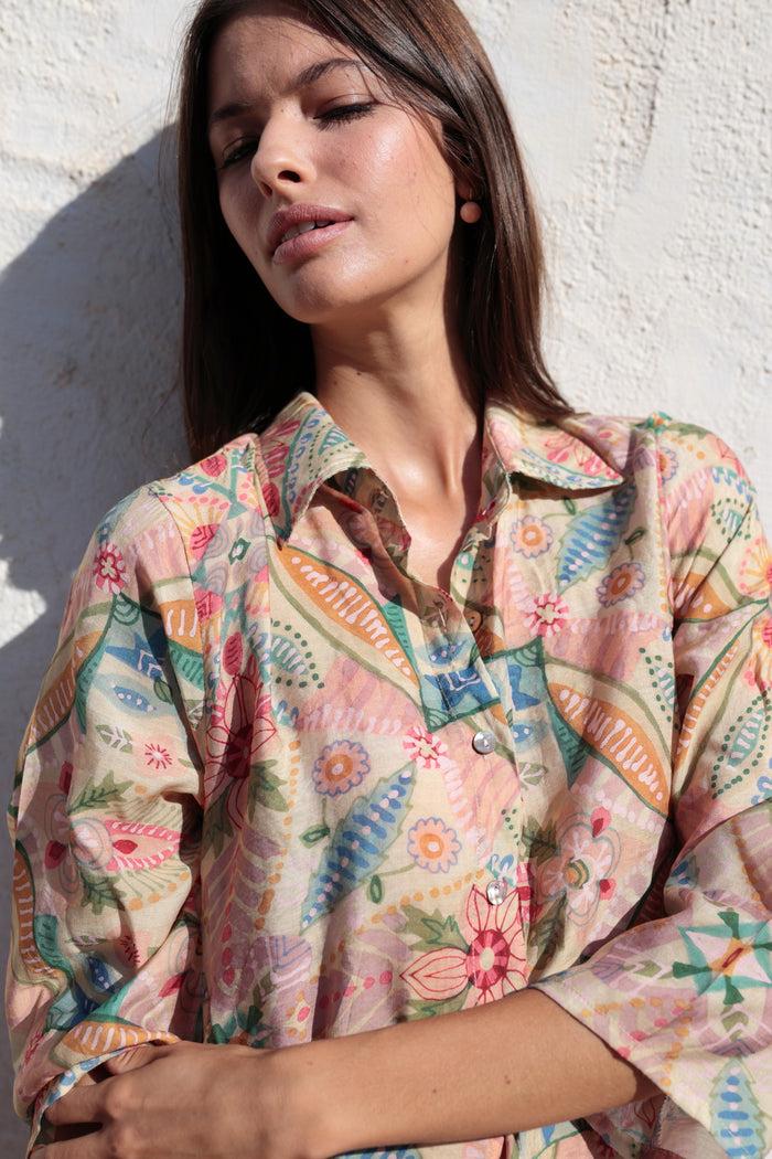 Luna Llena Vestido Camisero Largo Miami Colección Tusquets VE808 – Luna Llena