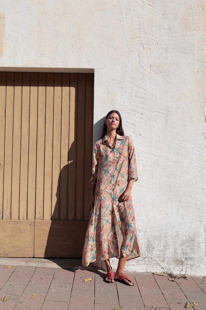 luna llena Vestido camisero largo Miami Colección Tusquets VE808 – Luna Llena