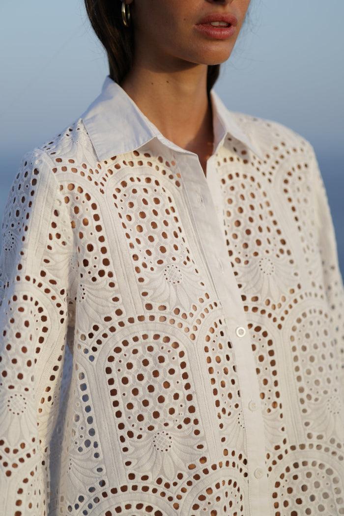 Luna Llena Vestido Camisero Miami Bordado PX808 – Luna Llena