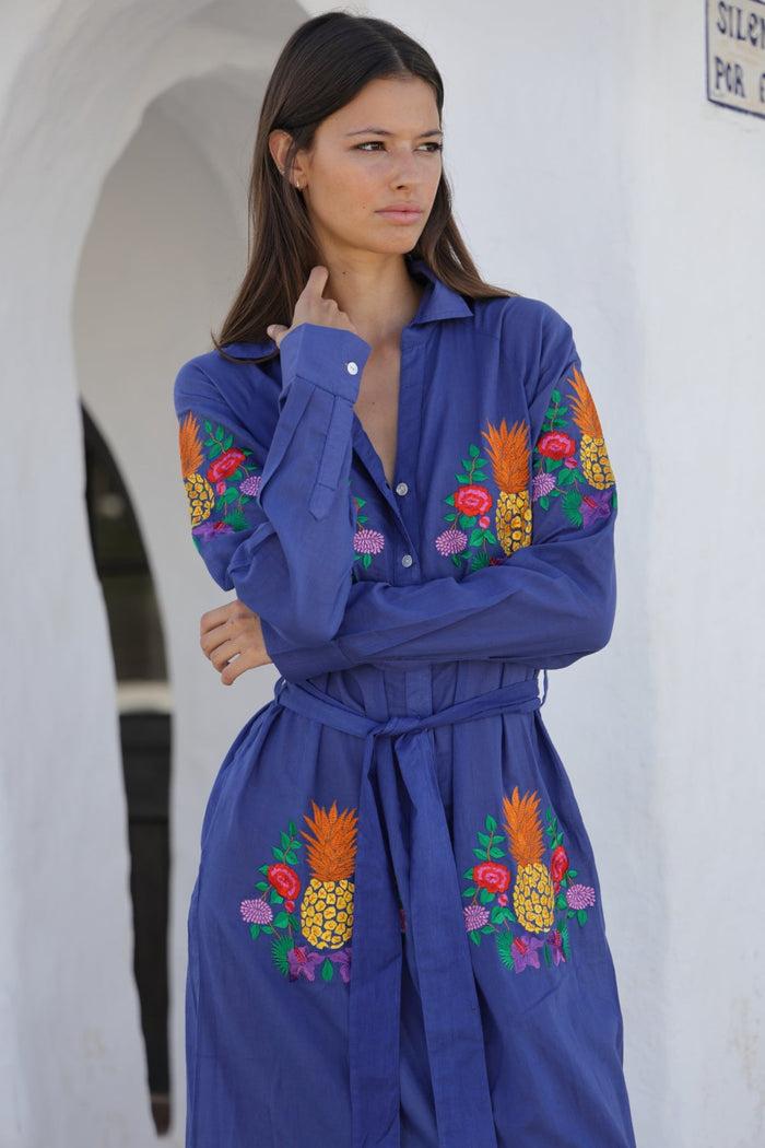 Luna Llena Vestido Camisero Miami Colección Ananas PI808 – Luna Llena