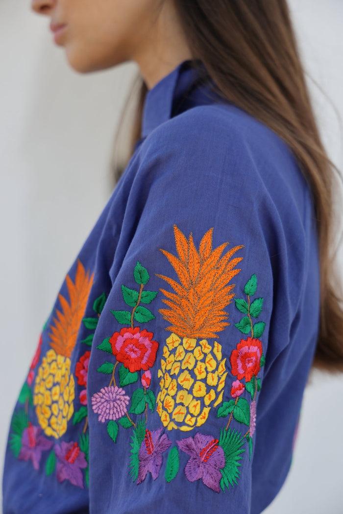 Luna Llena Vestido Camisero Miami Colección Ananas PI808 – Luna Llena