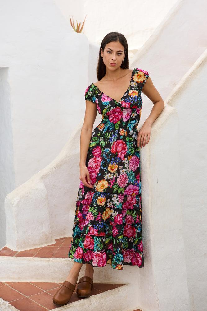 Luna Llena Vestido Frida Coleccion Multi Flower RI125 – Luna Llena