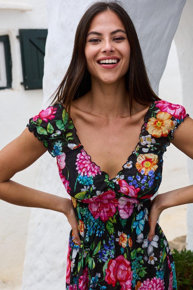 luna llena Vestido Frida Coleccion Multi Flower RI125 – Luna Llena