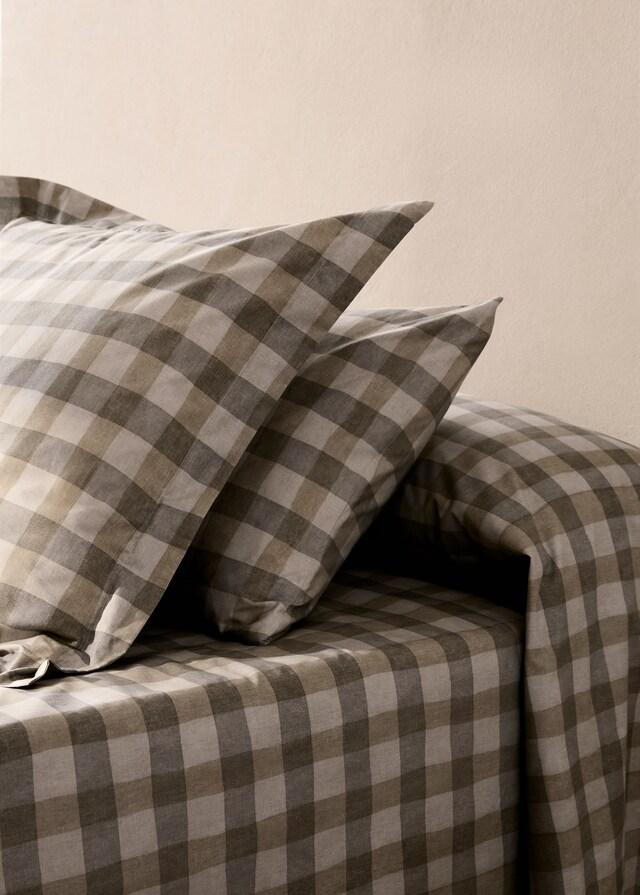 mango Funda almohada algodón percal cuadros 50x75 cm