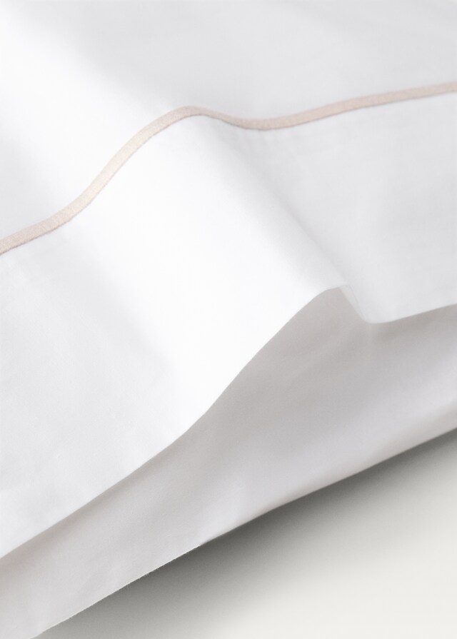 Mango Funda Almohada Algodón Percal Detalle Festón 50x75 Cm