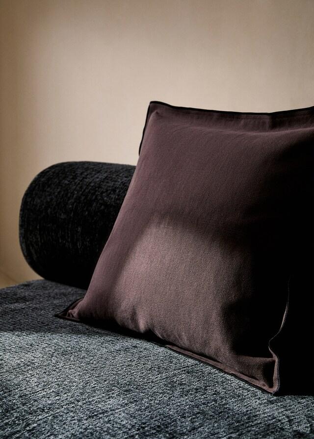 mango Funda cojín algodón lino overlock con pestaña 50x50 cm