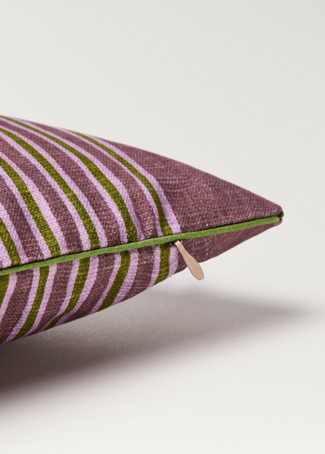 Mango Funda Cojín Ribete A Contraste Raya Multicolor 30x50 Cm