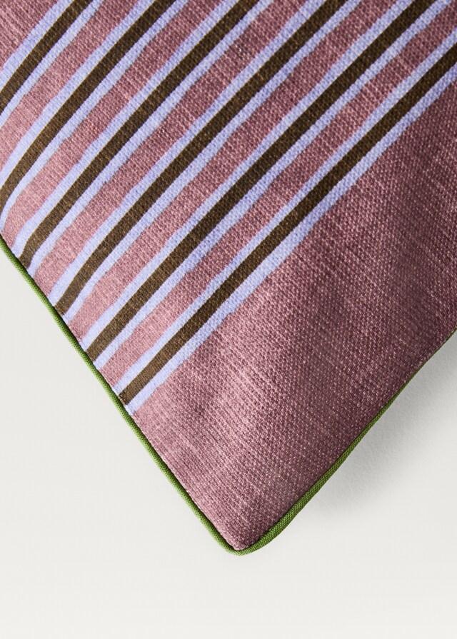 Mango Funda Cojín Ribete A Contraste Raya Multicolor 30x50 Cm