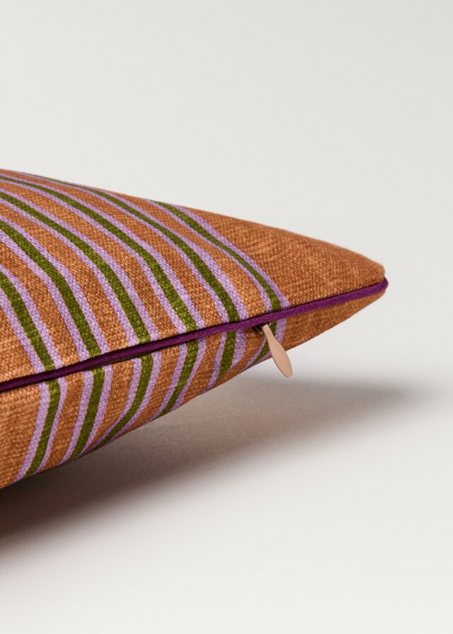 Mango Funda Cojín Ribete A Contraste Raya Multicolor 30x50 Cm