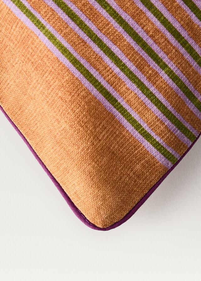 Mango Funda Cojín Ribete A Contraste Raya Multicolor 30x50 Cm