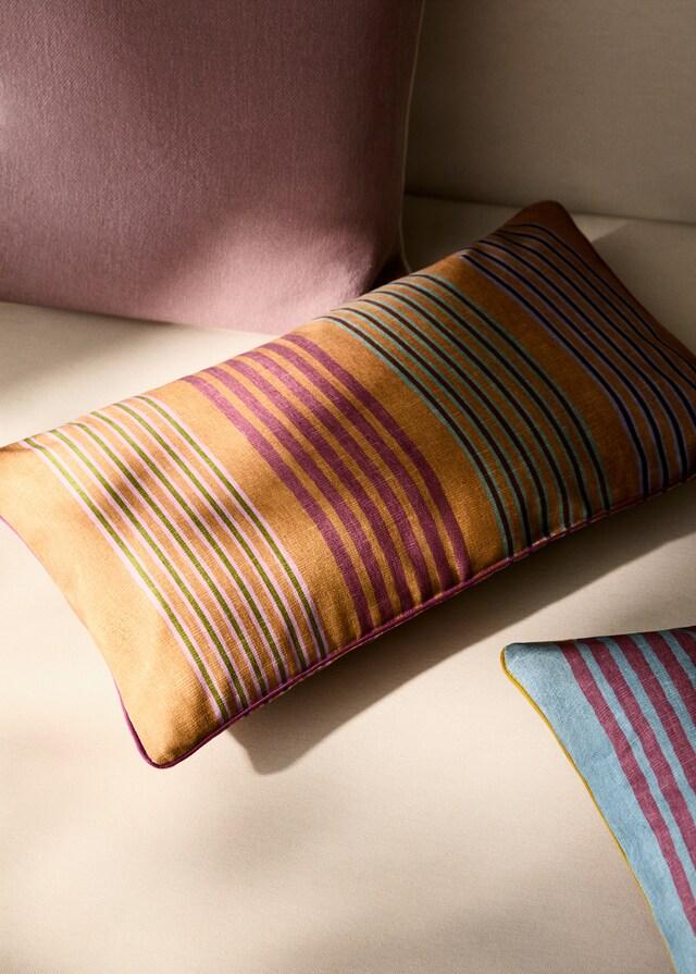 mango Funda cojín ribete a contraste raya multicolor 30x50 cm